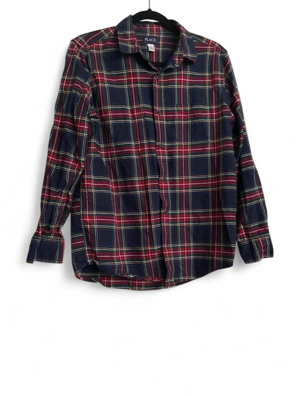 The Children's Place Navy & Red Plaid Button-Up Shirt - Men’s Size Small